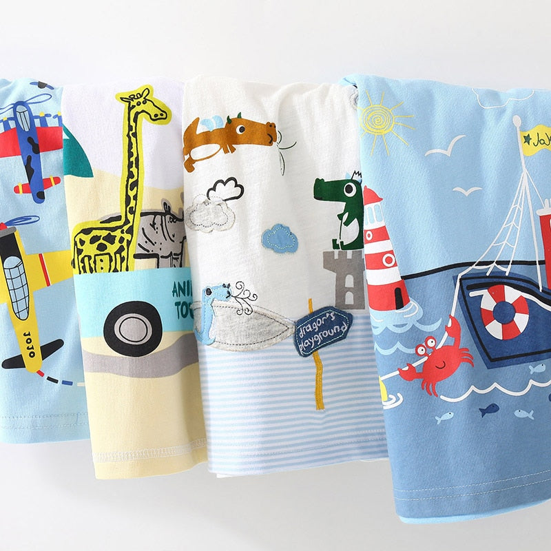 2023 Summer 2-10T Children'S Birthday Clothing Dinosaur