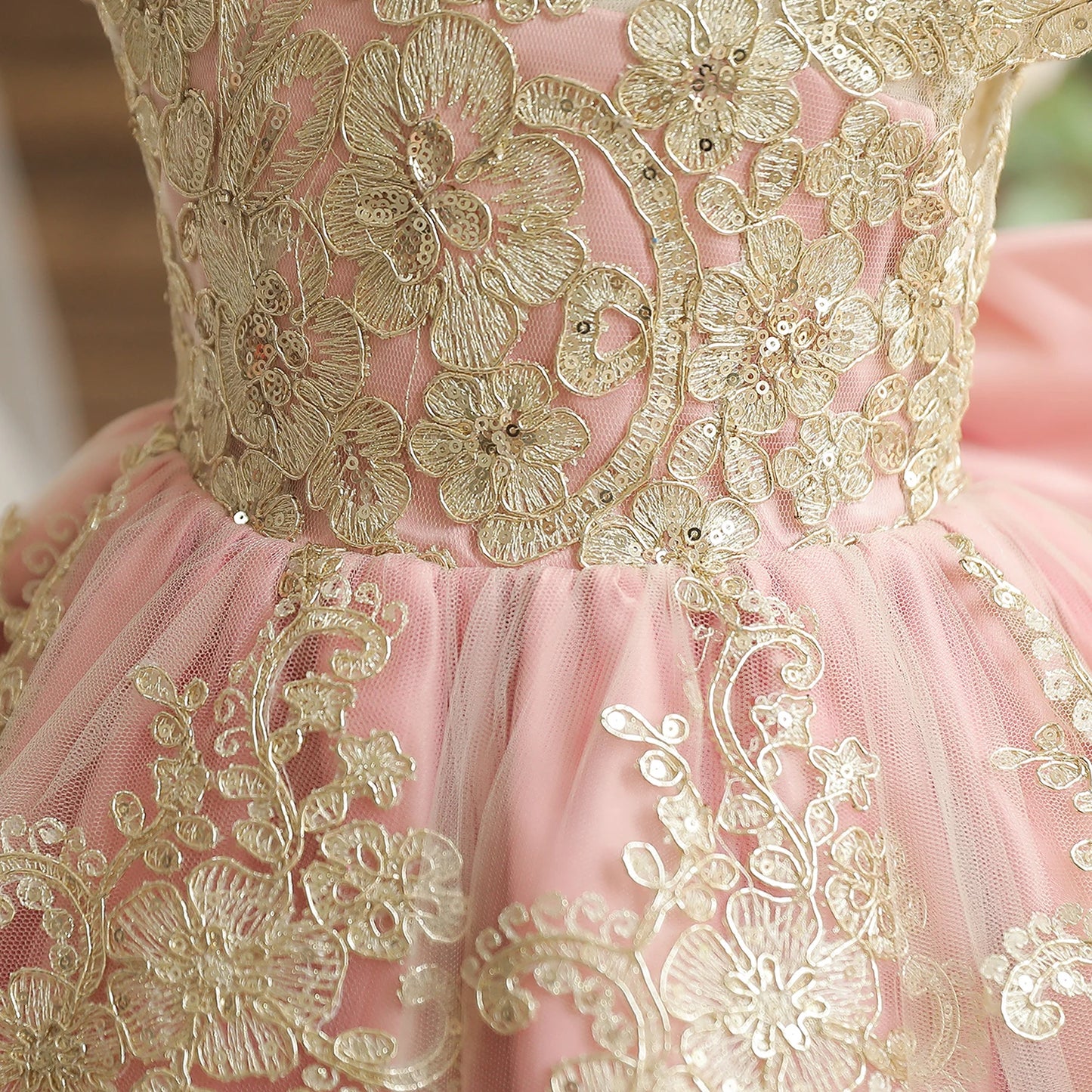 Baby Girl Embroidery Floral Big Bow Wedding Formal
