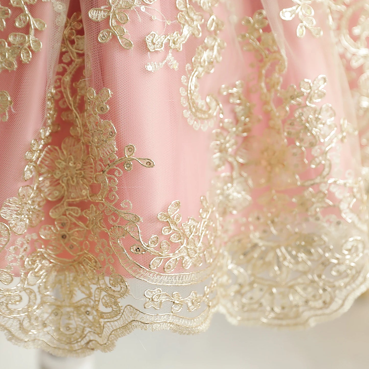 Baby Girl Embroidery Floral Big Bow Wedding Formal