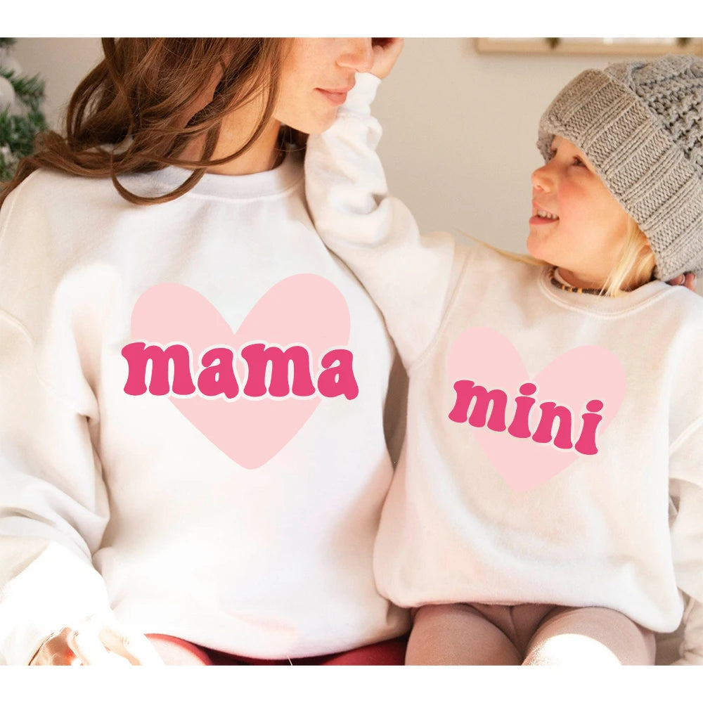 Mama and 2025 mini matching sweatshirts