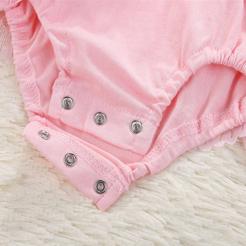 Lawadka Summer Style Lace Cotton Baby Rompers Bowknot