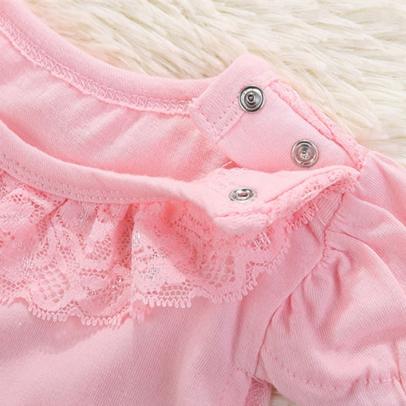 Lawadka Summer Style Lace Cotton Baby Rompers Bowknot