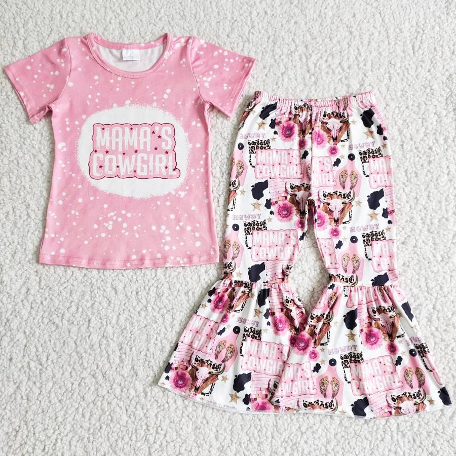 Baby Girls Designer Clothes Kids Fall Girls Short Sleeve Bell Bottom Outfits Toddler Girl Clothes Set