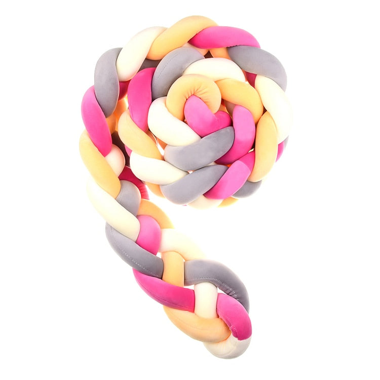 2M/3M Baby Bed Bumper Tour De Lit Bebe Newborn Crib Bumper 4 Braided Knot Baby Crib Bedding Set Bumper Protector