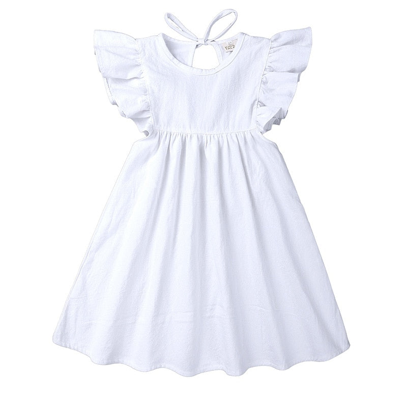 0-6Y Toddler Kids Baby Girl Autumn Dress Ruffles Sleeve