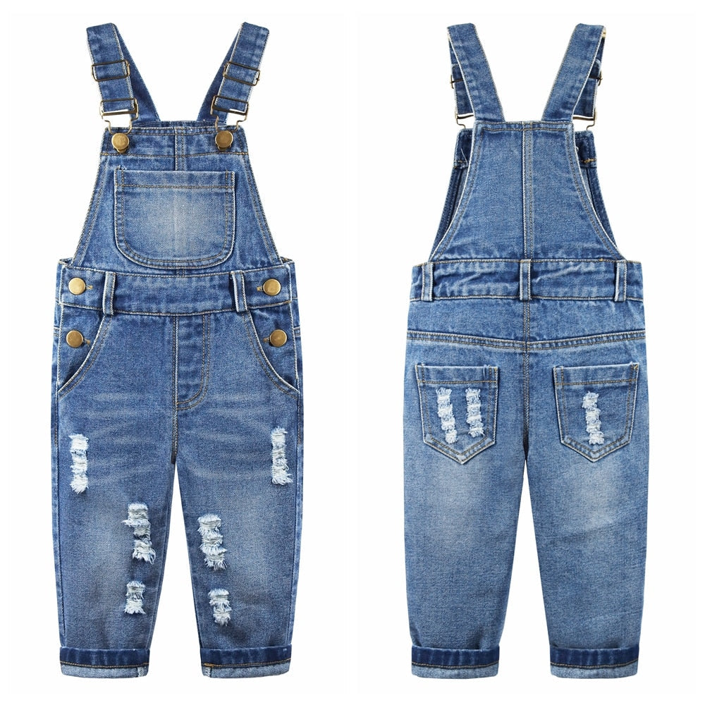 1-5T Kids Jeans Baby Rompers Spring Boys Girls Overalls Bebe