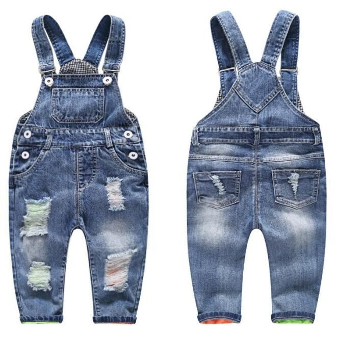 1-5T Kids Jeans Baby Rompers Spring Boys Girls Overalls Bebe