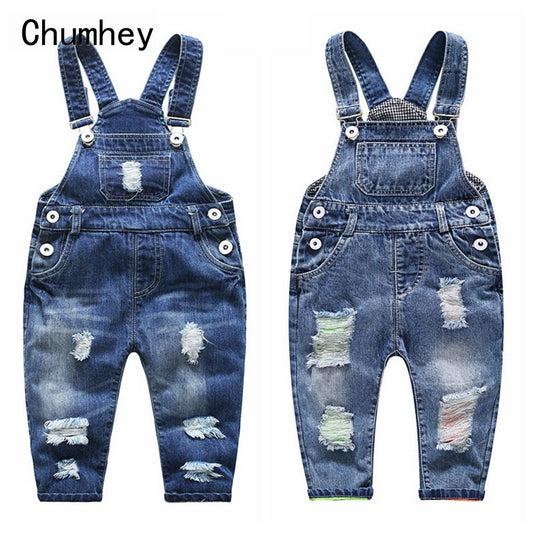 1-5T Kids Jeans Baby Rompers Spring Boys Girls Overalls Bebe