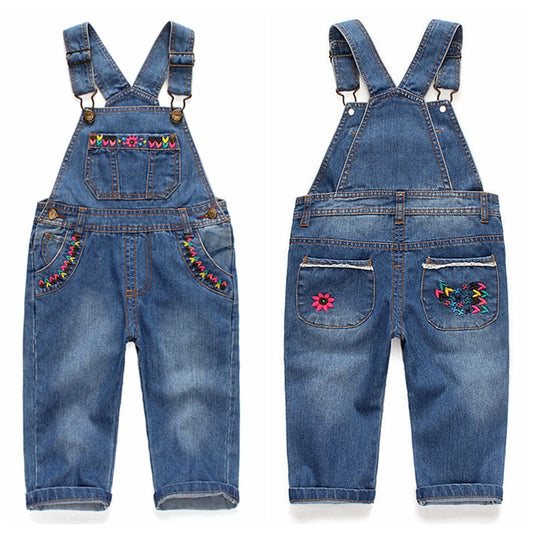 1-5T Kids Jeans Baby Rompers Spring Boys Girls Overalls Bebe