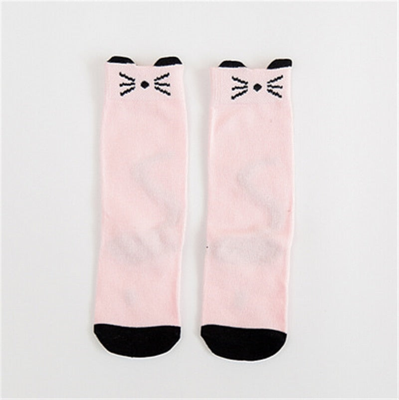 1 Pair Unisex Lovely Cute Cartoon Fox Kids baby Socks Knee