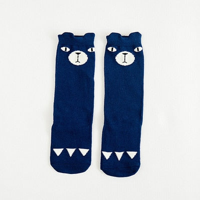 1 Pair Unisex Lovely Cute Cartoon Fox Kids baby Socks Knee