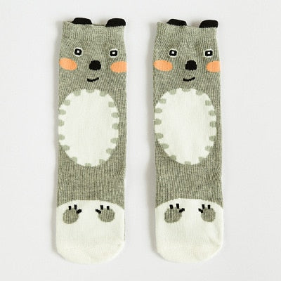 1 Pair Unisex Lovely Cute Cartoon Fox Kids baby Socks Knee