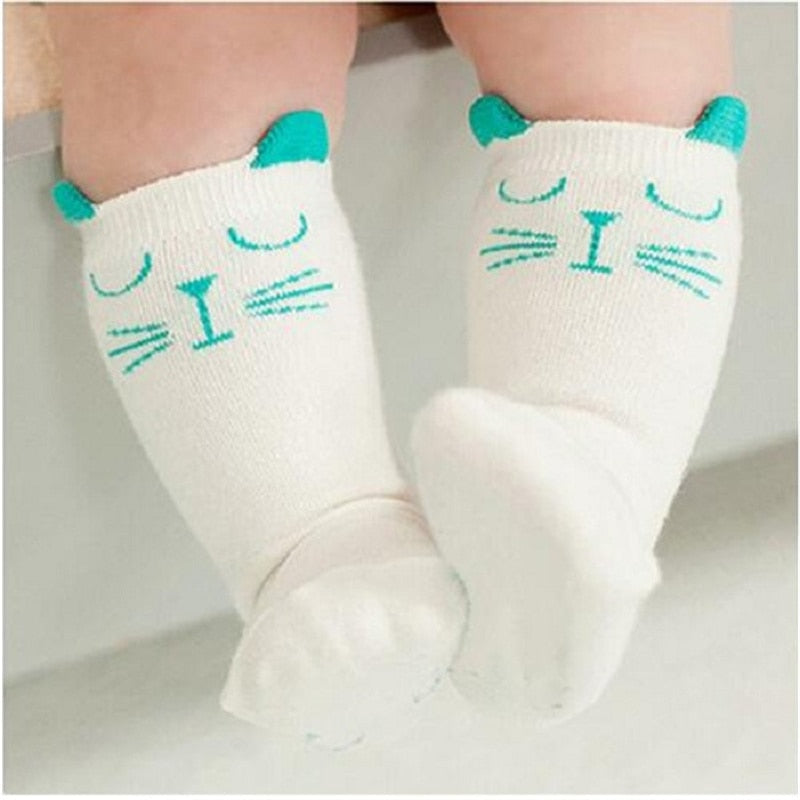 1 Pair Unisex Lovely Cute Cartoon Fox Kids baby Socks Knee