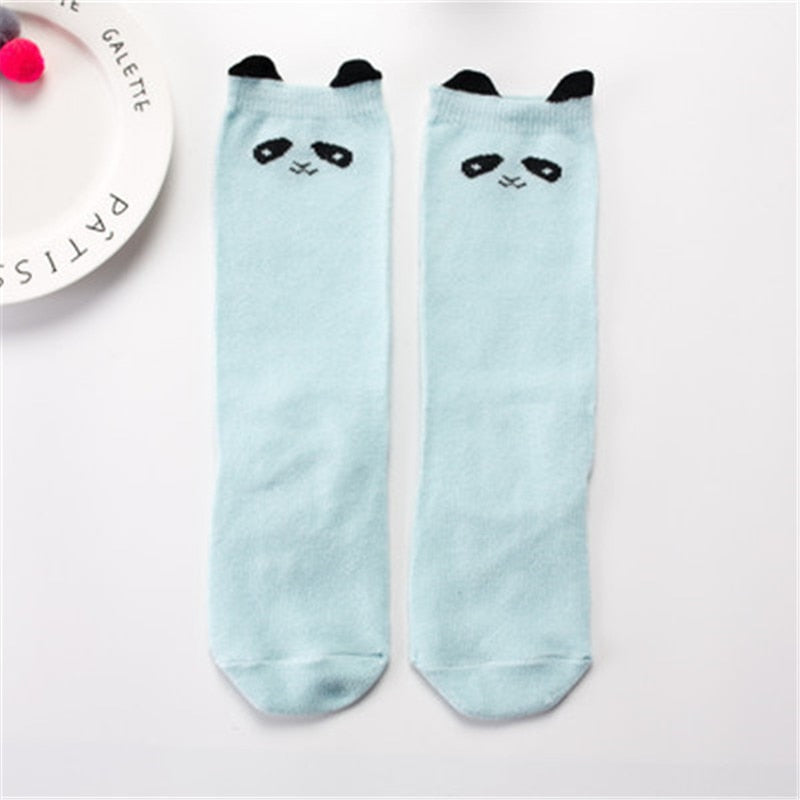 1 Pair Unisex Lovely Cute Cartoon Fox Kids baby Socks Knee