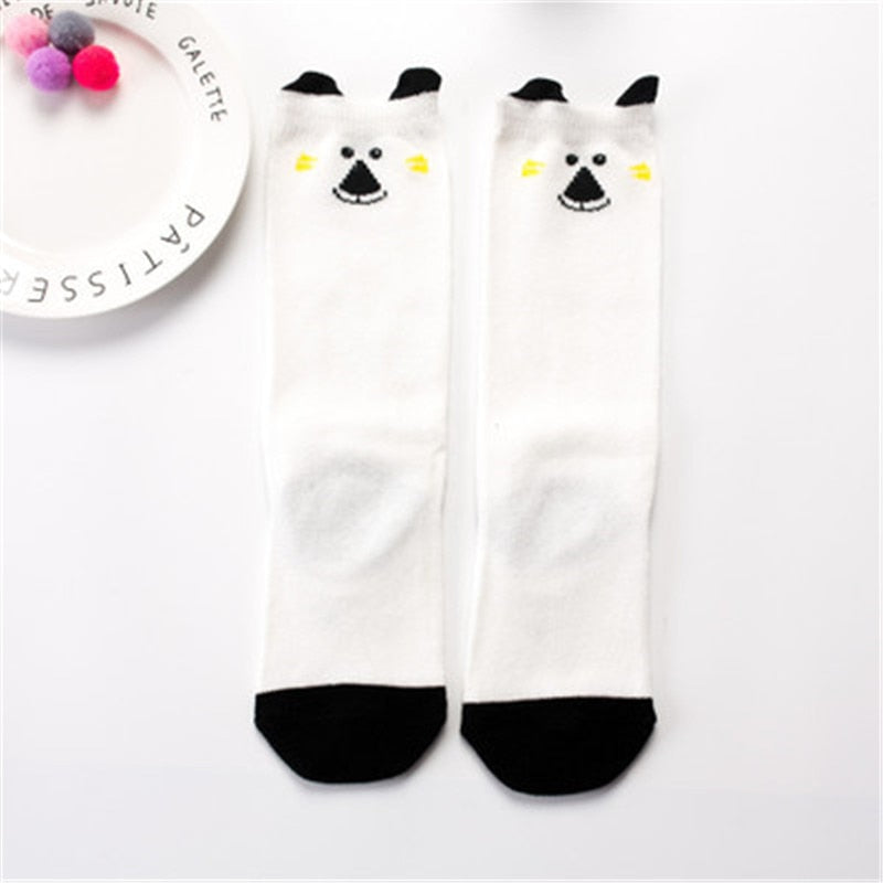 1 Pair Unisex Lovely Cute Cartoon Fox Kids baby Socks Knee