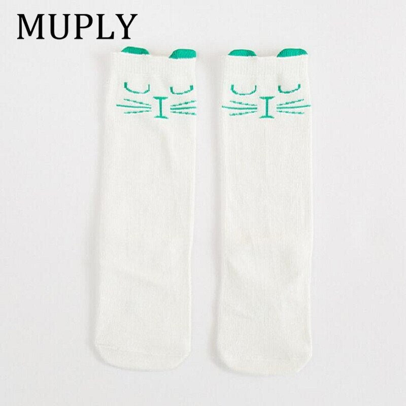 1 Pair Unisex Lovely Cute Cartoon Fox Kids baby Socks Knee