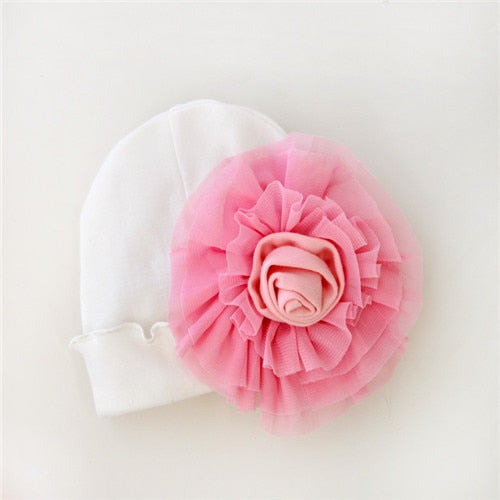 100%Cotton Floral Baby Hat Girls Infant Hats Photography