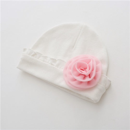 100%Cotton Floral Baby Hat Girls Infant Hats Photography