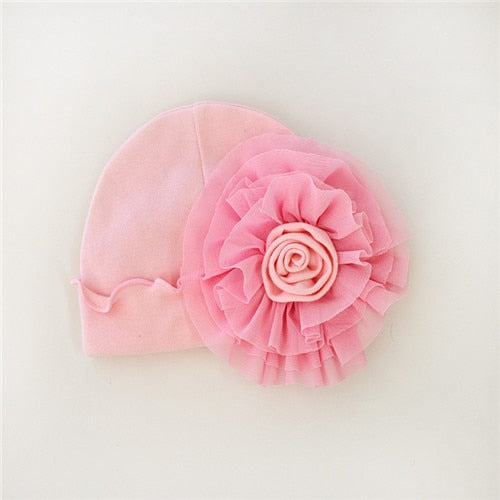 100%Cotton Floral Baby Hat Girls Infant Hats Photography