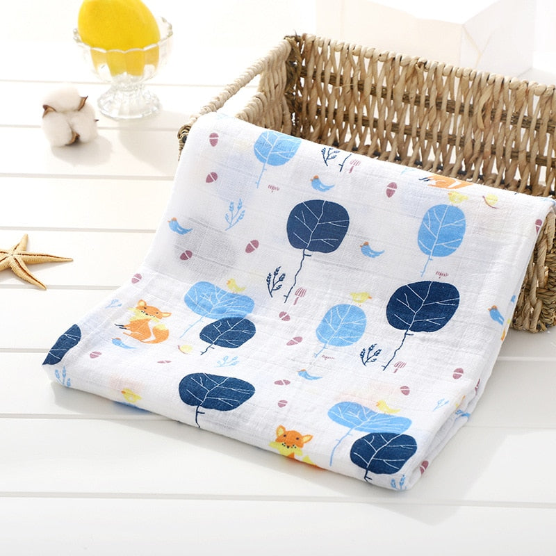 120cm*110cm 2 Layer Muslin Blanket Gauze Bamboo Baby Swaddle