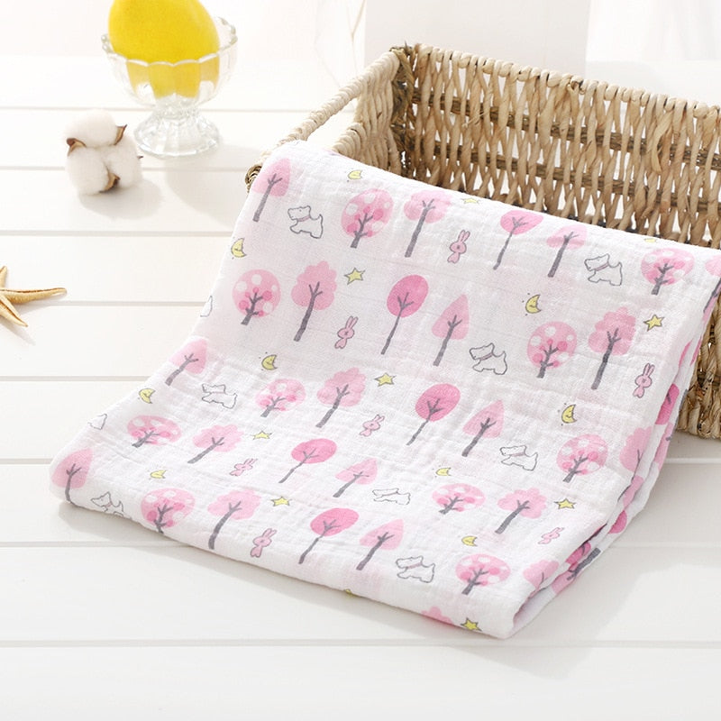 120cm*110cm 2 Layer Muslin Blanket Gauze Bamboo Baby Swaddle