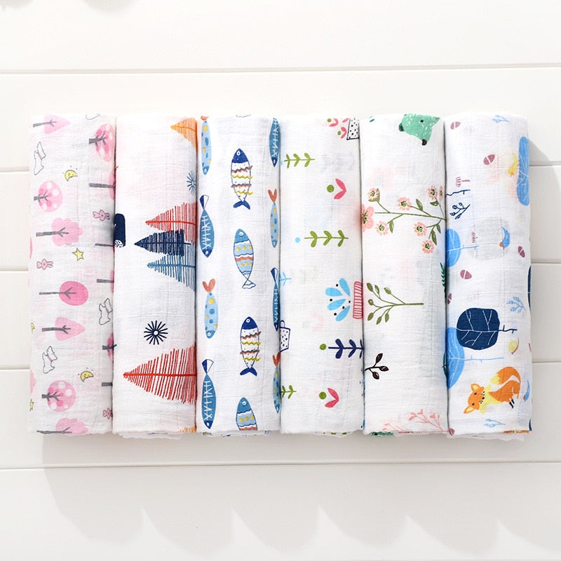 120cm*110cm 2 Layer Muslin Blanket Gauze Bamboo Baby Swaddle