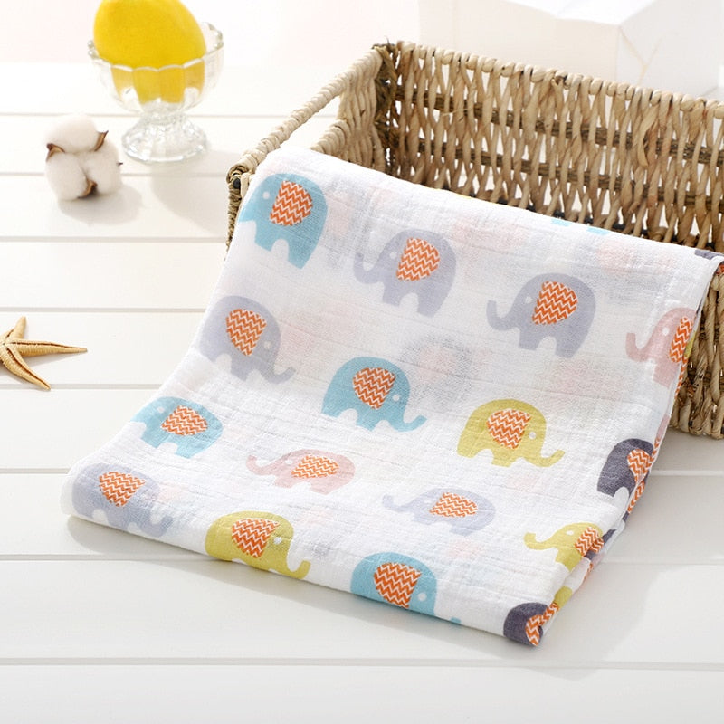 120cm*110cm 2 Layer Muslin Blanket Gauze Bamboo Baby Swaddle