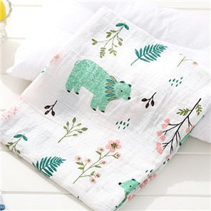 120cm*110cm 2 Layer Muslin Blanket Gauze Bamboo Baby Swaddle