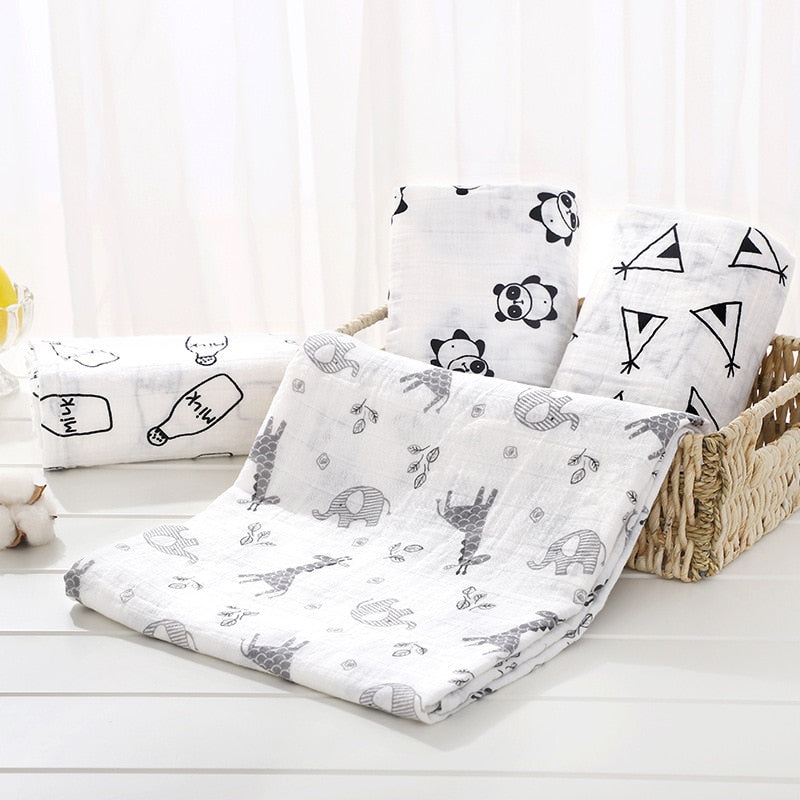 120cm*110cm 2 Layer Muslin Blanket Gauze Bamboo Baby Swaddle