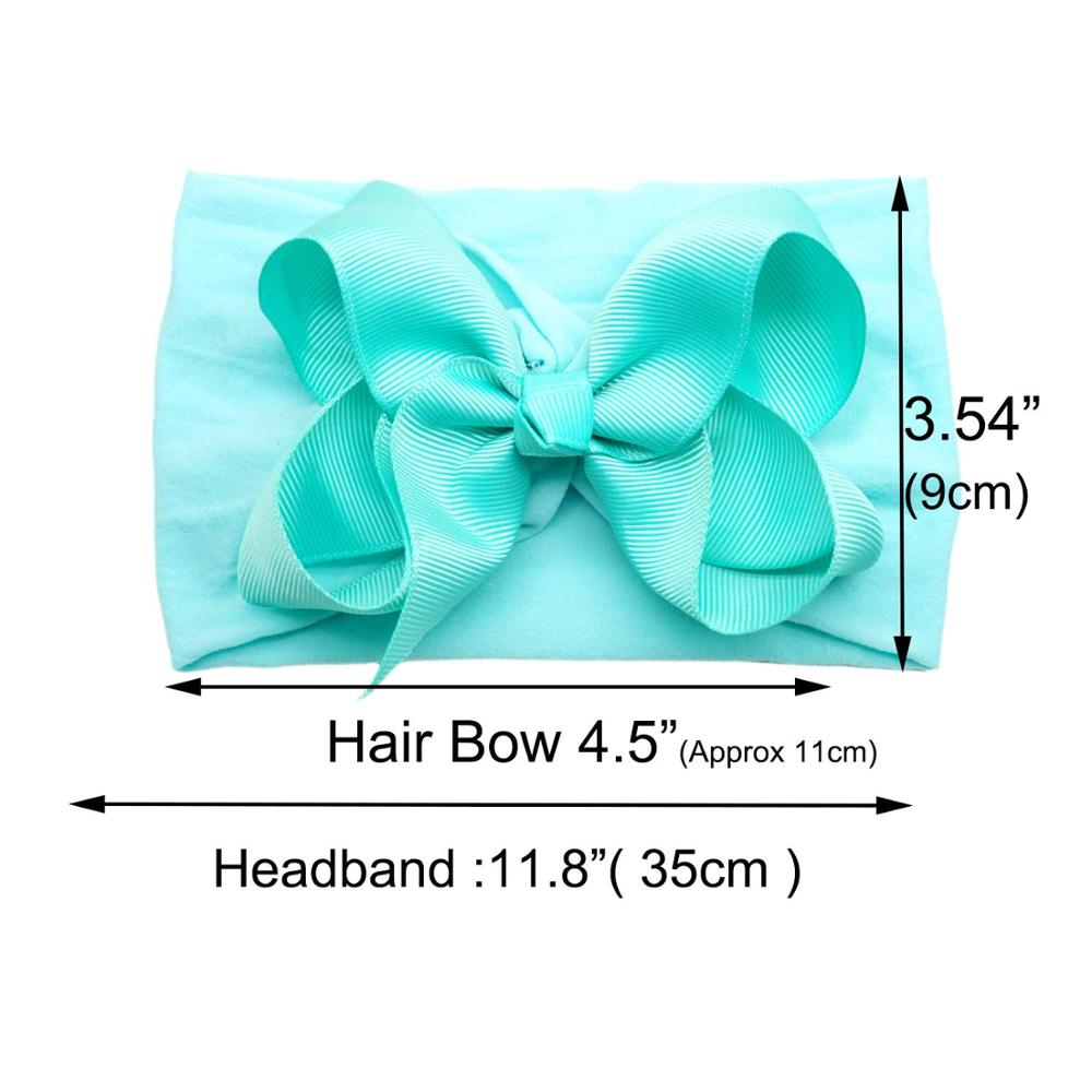 20 Colors Baby Nylon Knotted Headbands Girls Big 4.5 Inches