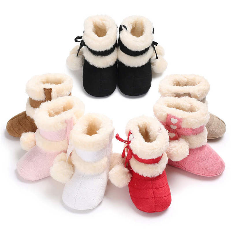 2019 Winter Snow Baby Boots 7-Colors Warm Fluff Balls Indoor