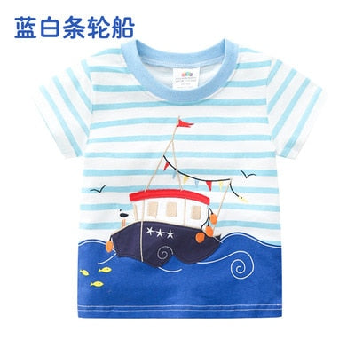 2023 Summer 2-10T Children&#39;S Birthday Clothing Dinosaur