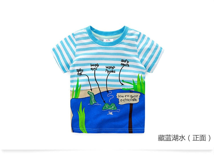 2023 Summer 2-10T Children&#39;S Birthday Clothing Dinosaur