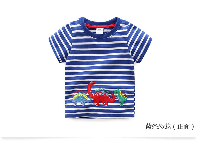 2023 Summer 2-10T Children&#39;S Birthday Clothing Dinosaur