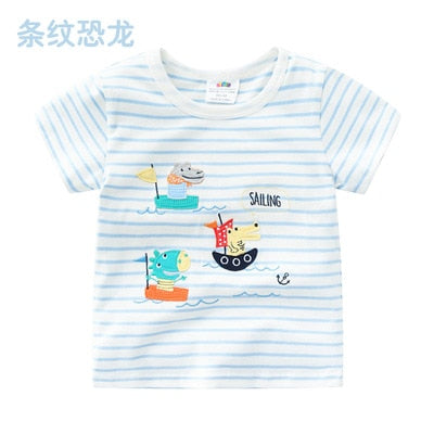 2023 Summer 2-10T Children&#39;S Birthday Clothing Dinosaur