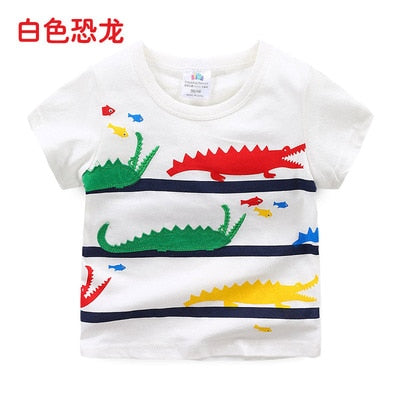 2023 Summer 2-10T Children&#39;S Birthday Clothing Dinosaur