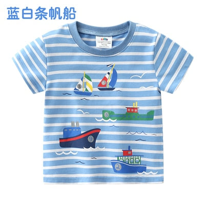 2023 Summer 2-10T Children&#39;S Birthday Clothing Dinosaur