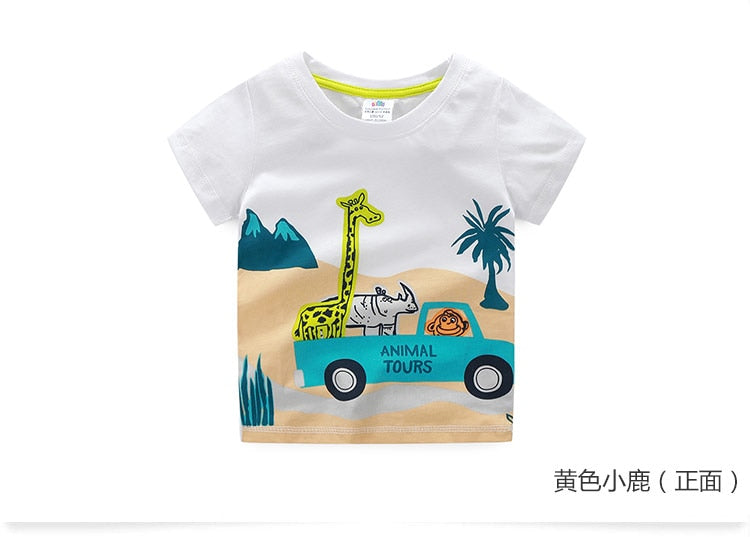 2023 Summer 2-10T Children&#39;S Birthday Clothing Dinosaur