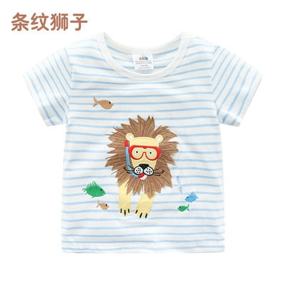 2023 Summer 2-10T Children&#39;S Birthday Clothing Dinosaur