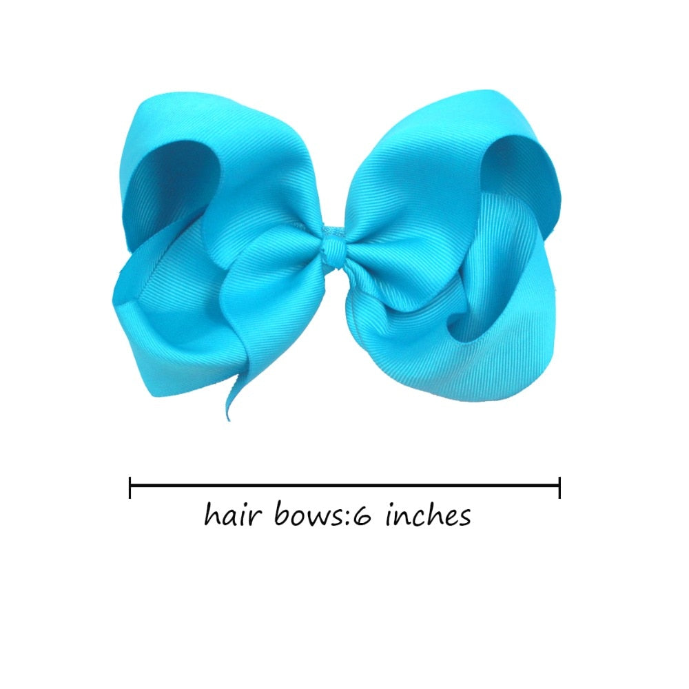 24 Pcs 6 Inch Hair Bows for Girls Big Grosgrain Girls 6 Hair