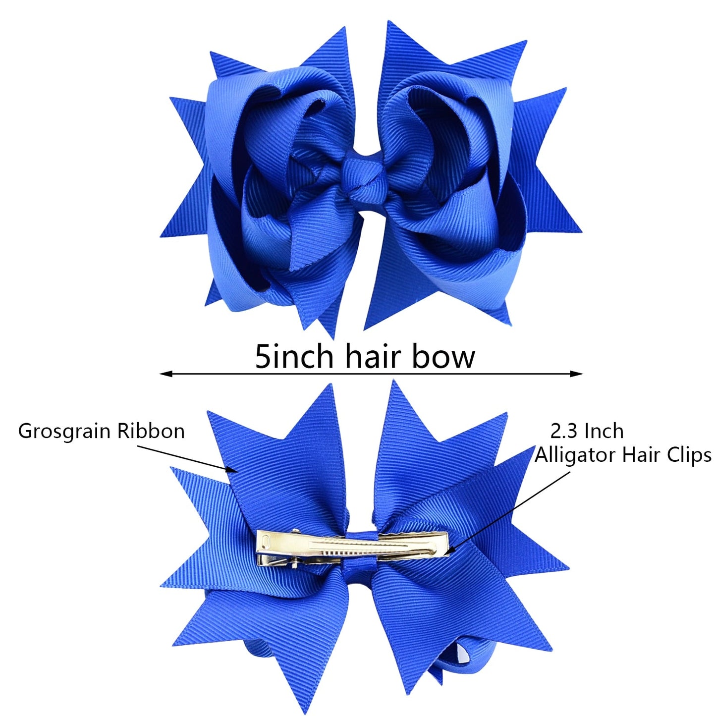 30Pcs/15 Color Girls Hair Bows Clips Large Big Grosgrain