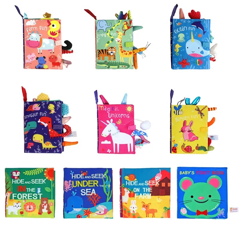 0-12 Months Baby First Cloth Book Infant Toddler Educational Booklets