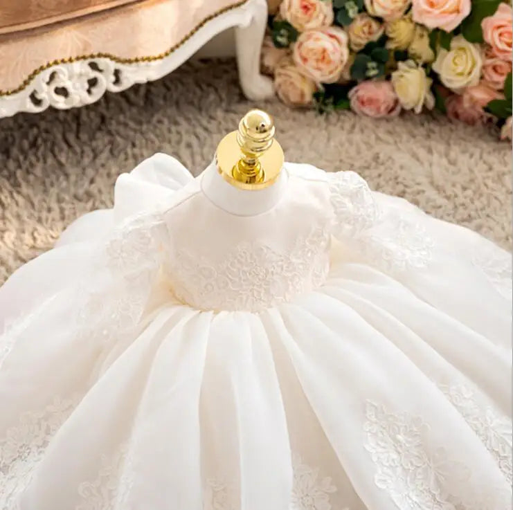 12 months to 8T Toddler Girl Baptism Dress LaceDresses 1 Year Birthday Ball Gown Formal Wear Dress