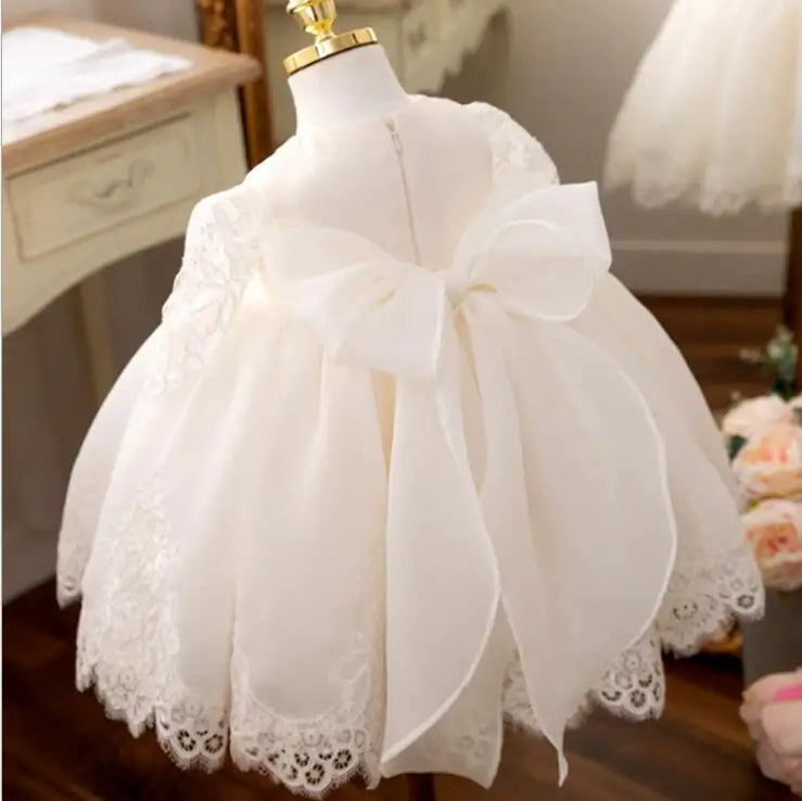 12 months to 8T Toddler Girl Baptism Dress LaceDresses 1 Year Birthday Ball Gown Formal Wear Dress