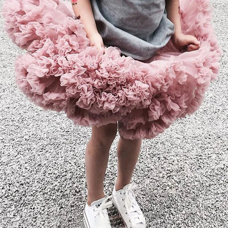 1-10Y Girls Tutu Skirt Ballerina Pettiskirt Layer Fluffy Children Ballet Skirts For Party Dance Princess Girl Tulle Miniskirt