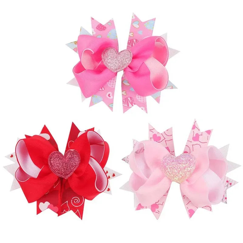 ncmama 2024 Valentine Day Bow Hair Clip For Women Girls cute Love Heart Hairpin Barrette Hairgrip Girl Headwear Hair Accessories