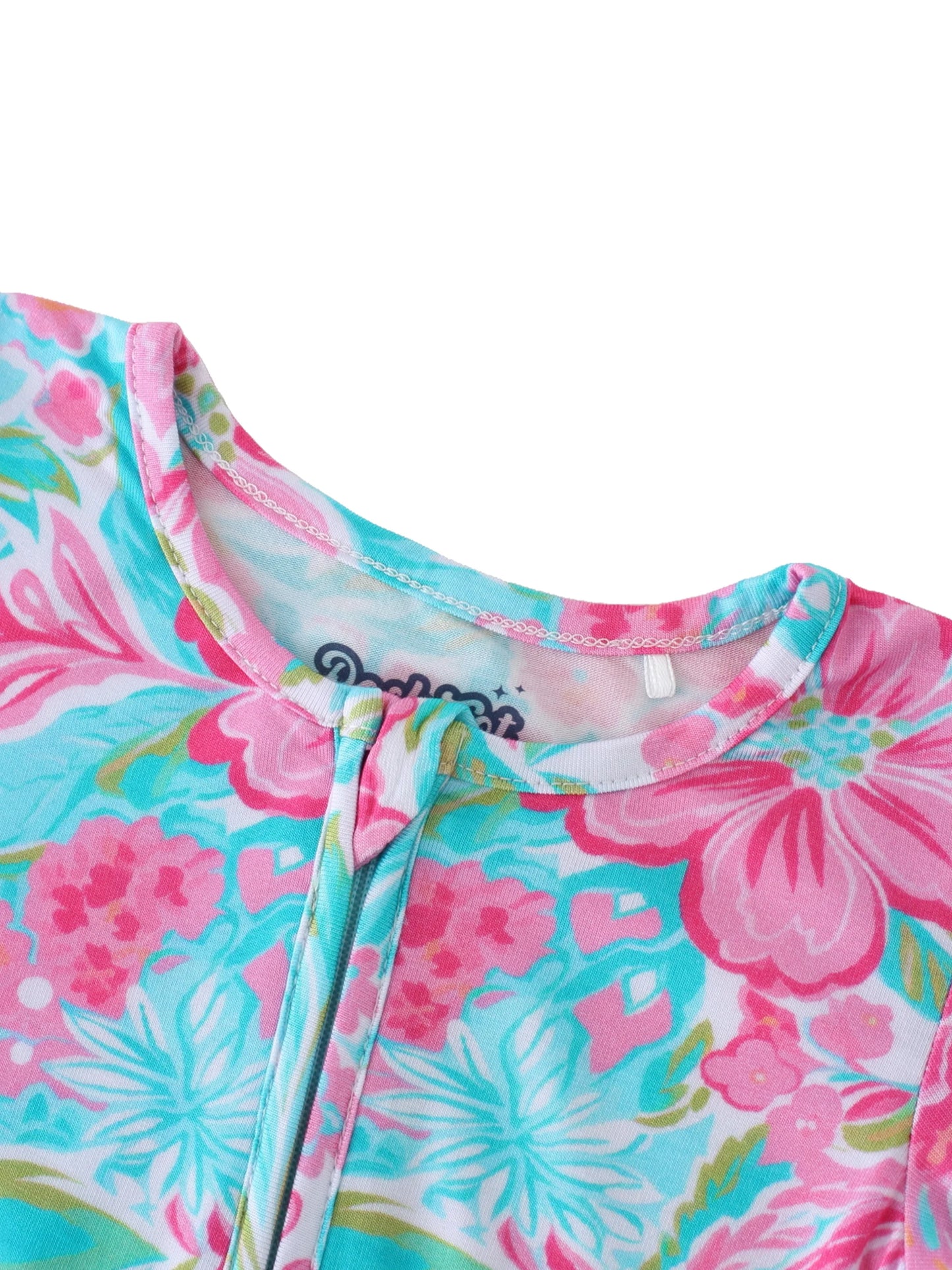POSHTOT birchapple flower print bamboo fiber baby long sleeve. Baby pajamas two-way zipper 0-2 years romper.