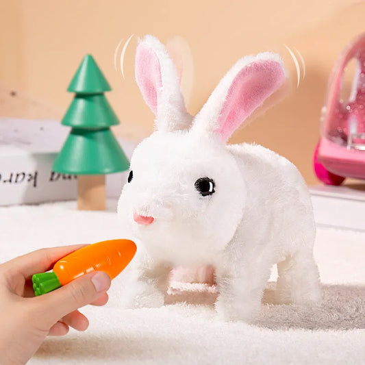 Children Plush Cute Rabbit Kids Electronic Pet With Sound Animal DIY Change Clothes Game Walking Moving Pet Toys For 3 Years