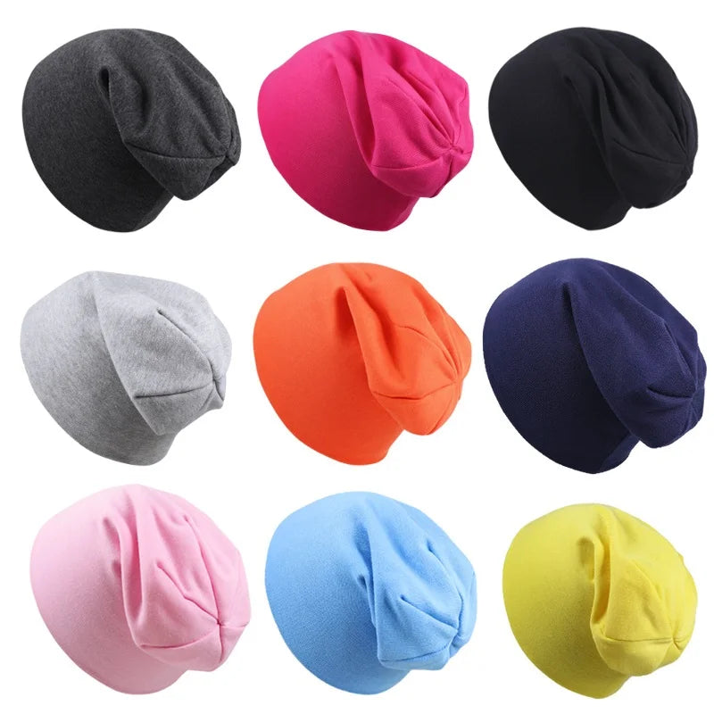 Cotton Baby Hat Street Dance Hip Hop Cap Spring Autumn Toddler Hat Scarf for Boys Girls Knit Beanie Cap Solid Color Kids Hat