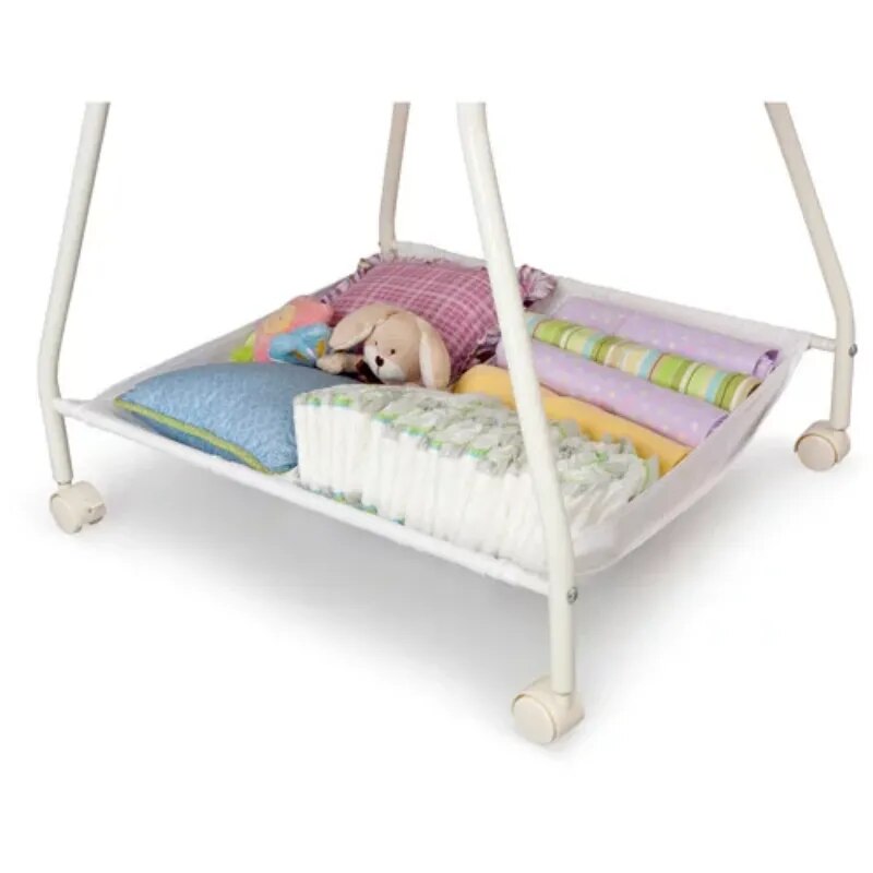 Classic Sweet Bassinet Children's Bed Bases & Frames Adjustable Canopy with Large Storage Basket Underneath